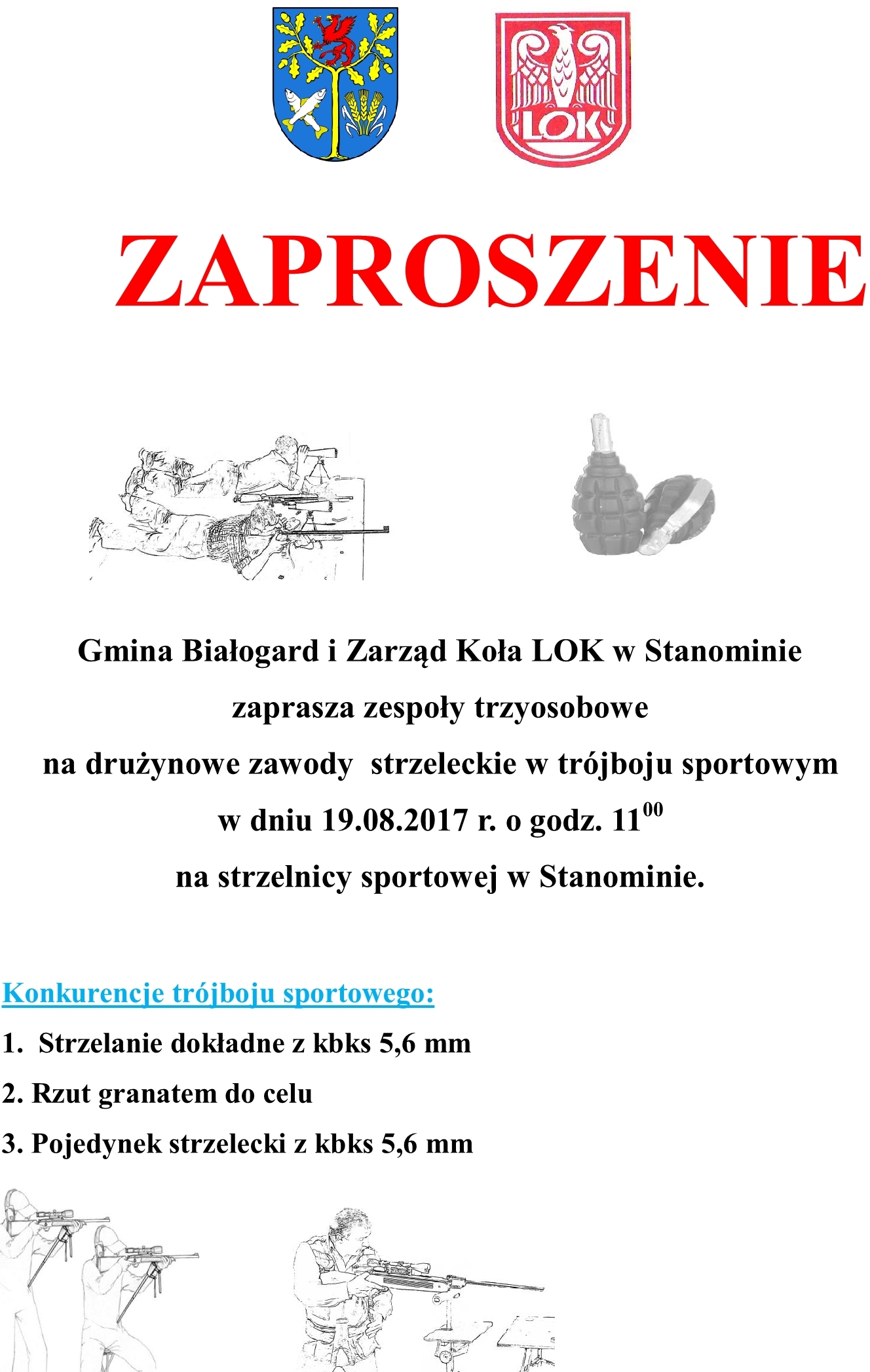 LOK w Stanominie zaprasza na zawody strzeleckie w trójboju sportowym